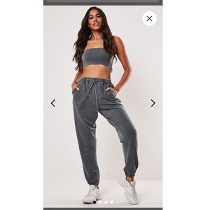 NWT Missguided Gray Washed Co Ord 90s Joggers